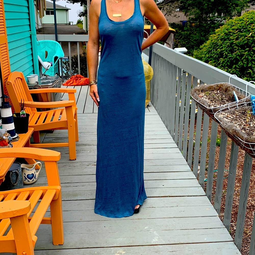 Linen blue Maxi